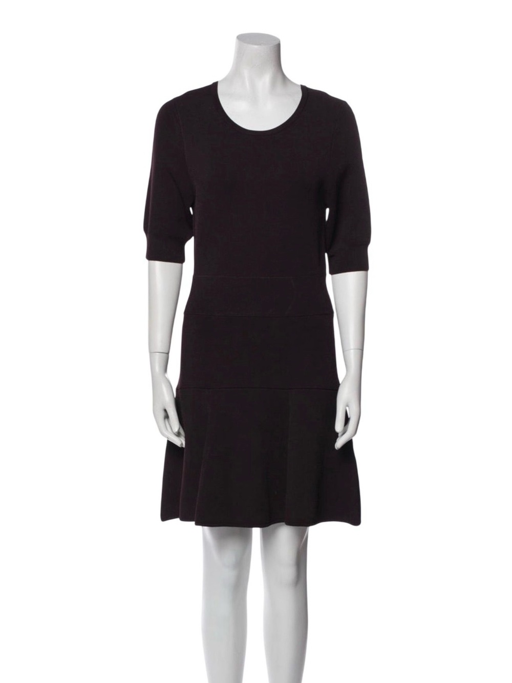 A.L.C. Black Scoop Neck Short Sleeve Knit Dress